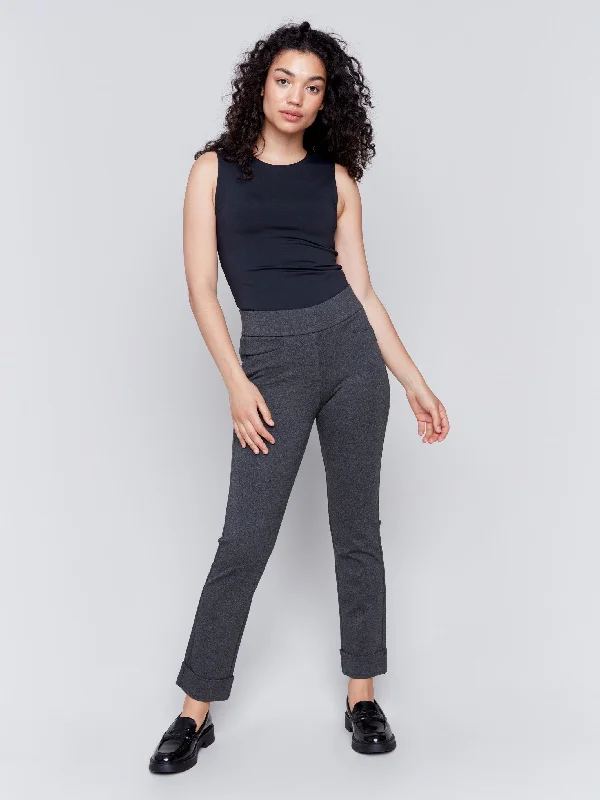Sweet Girl Harem-style trousers Cuffed Ponte Pants - Charcoal