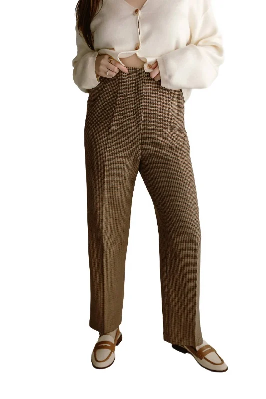 Sports Yoga Style Dan Houndstooth Pant In Brown
