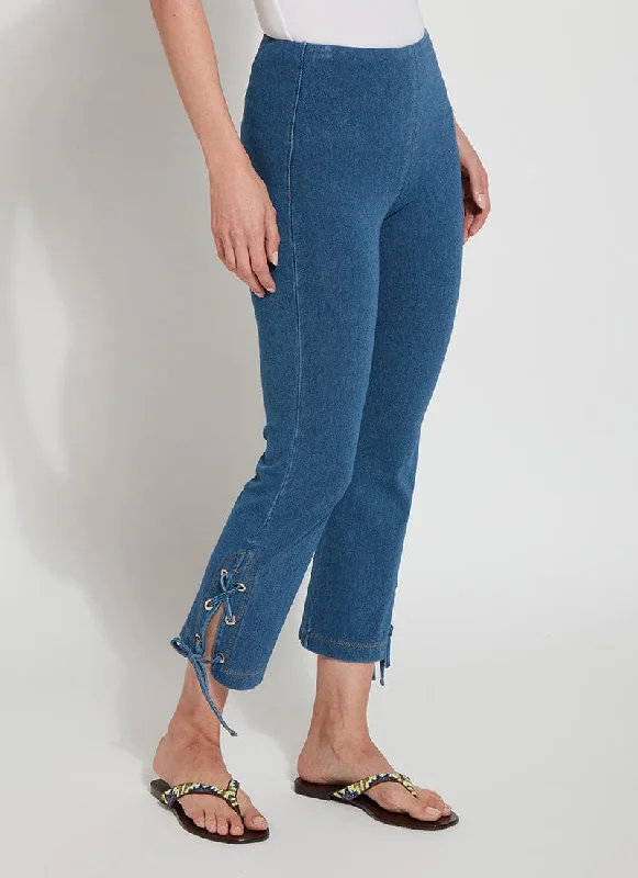 Noble Temperament Printed fleece pants Delmore Cool-ing Denim