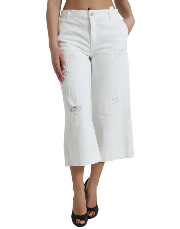 Sweet Girl Women’s beige trousers Dolce & Gabbana Cotton Cropped Wide Leg blue Women's Jeans Sweet Girl Women’s beige trousers Dolce & Gabbana Cotton Cropped Wide Leg blue Women's Jeans