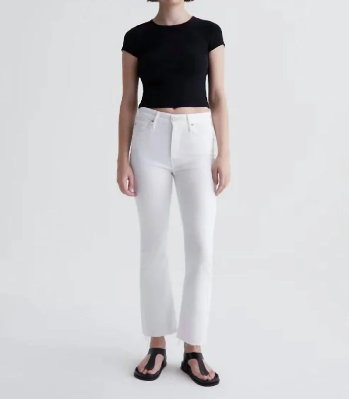 Comfortable down Stretchy black leggings Farrah Boot Crop In Modern White