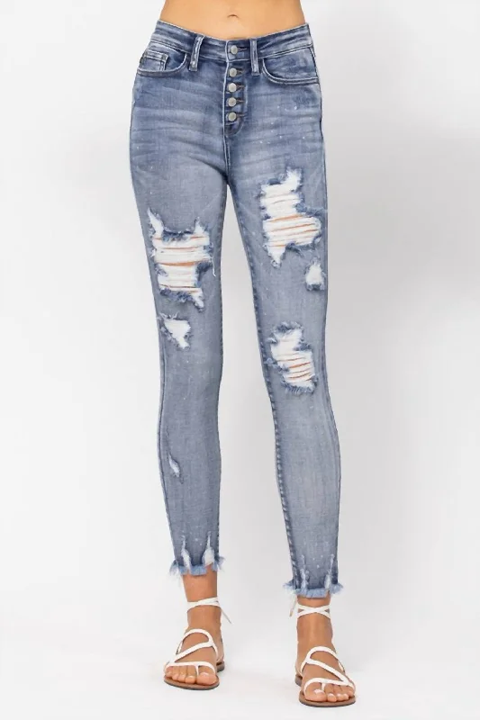 Party Wear Vintage cotton pants For The Win Skinny Jean In Blue