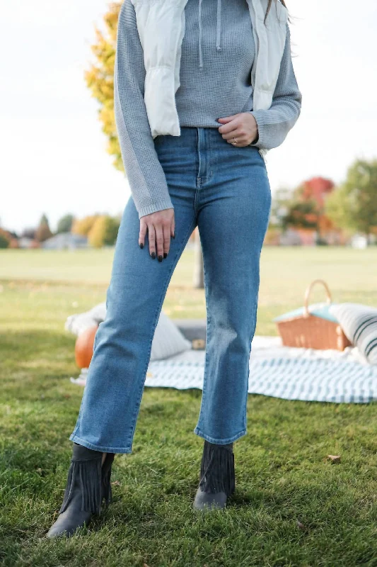 Sweet Girl Slim ankle pants Hallie Ribcage Straight Jeans In Medium Wash