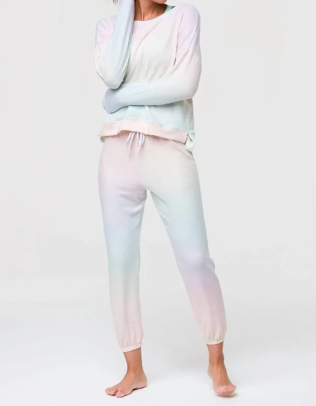 Retro Style Button-front wide-leg pants High Low Sweatpant In Dreamsicle