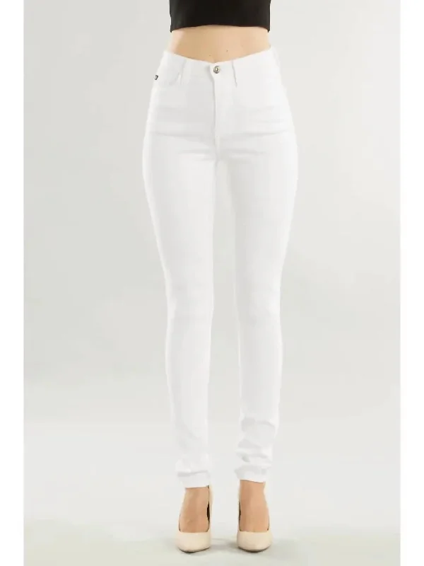 Low-key Luxury High-waisted pants for work High Rise Skinny Jeans In White