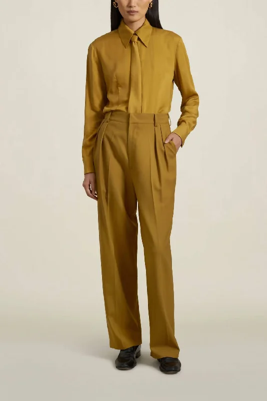 Street Style Houghton Pleated Trouser In Chartreuse