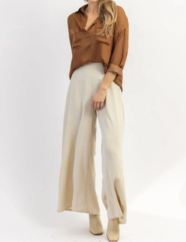 Nightclub Style In Flight Palazzo Pant In Beige