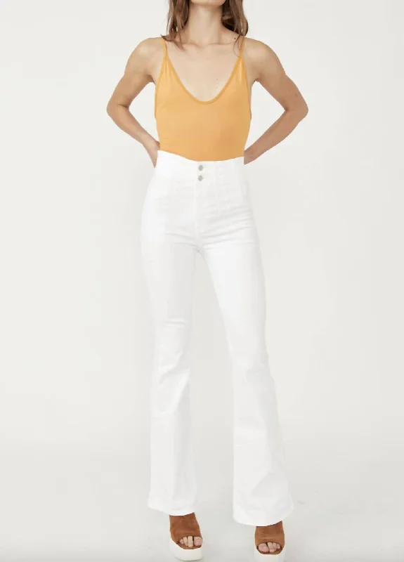 Elegant Style Loose lounge pants Jayde Flare Jeans In White