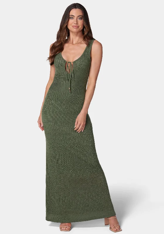 Sports suit style Juliette Crochet Tank Maxi Dress