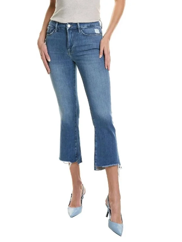 Comfortable and simple Classic denim pants Le Crop Mini Boot Jeans In Drizzle Rips Chew