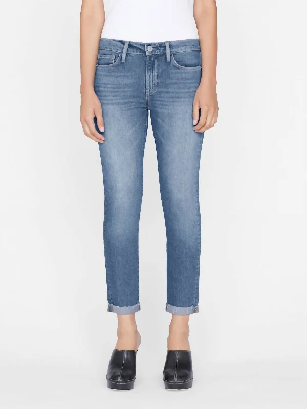 Sports Tights Flared denim pants Le Garcon Rolled Raw After Jean In Deepwater