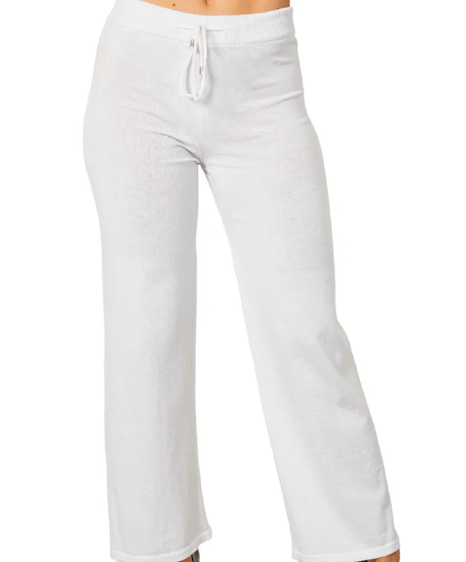 Sports Yoga Style Lounge Pant In White