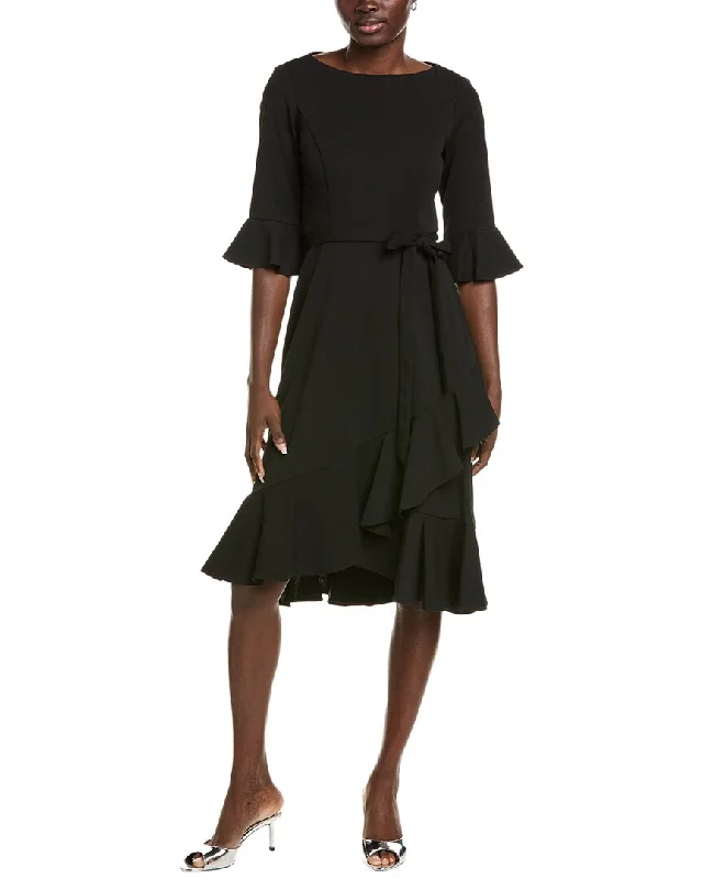 Sports Functional Style Maison Tara Scuba Crepe Midi Dress