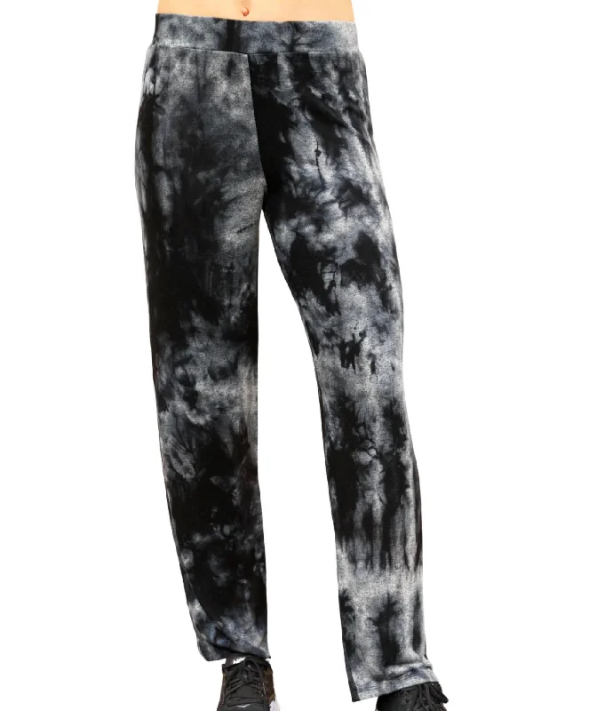 Sports Functional Style Marble Wash Lounge Pant In Carbon