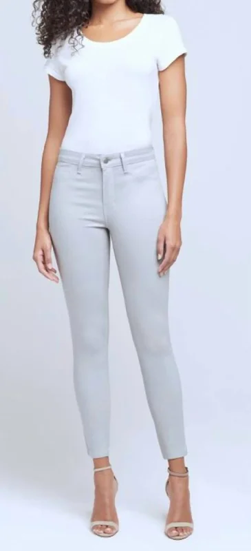 Comfortable and simple High-waisted plaid pants Margot High Rise Coated Skinny Denim Jean In Gris Comfortable and simple High-waisted plaid pants Margot High Rise Coated Skinny Denim Jean In Gris