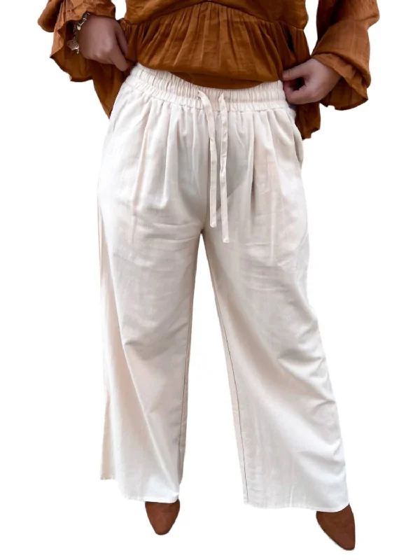 Affordable selection Marissa Linen Wide Leg Pant In White