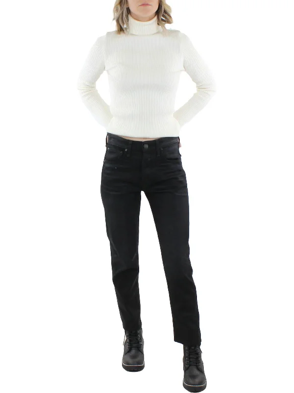 Unique prints Stretch cotton pants Maya Womens Coated Button Fly Ankle Jeans