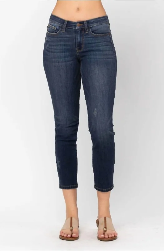 Innovative Design Formal plaid pants Mid Rise Cropped Relaxed Fit Denim Jean In Blue Innovative Design Formal plaid pants Mid Rise Cropped Relaxed Fit Denim Jean In Blue