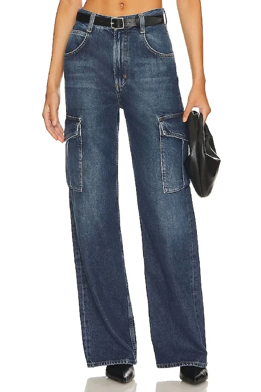 Sports outdoor style Elastic waistband pants Minka Cargo Jean In Path