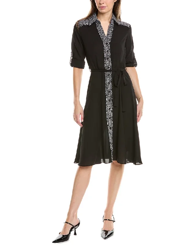 Fashionable sports Nanette Nanette Lepore Tweed Trim Shirtdress