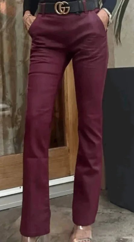 Design Perception Classic black leggings Nansi Bootleg Pant In Merlot Snake