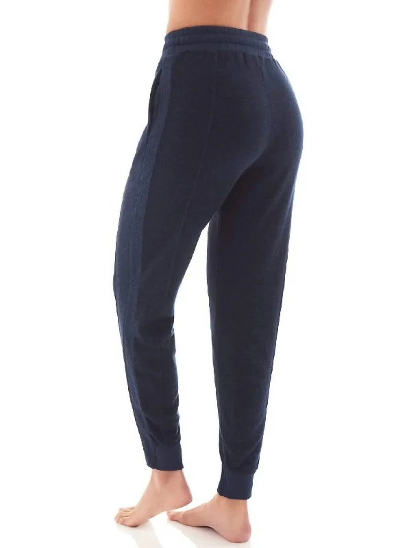 Black And White Style Navy Hibiscus Jogger
