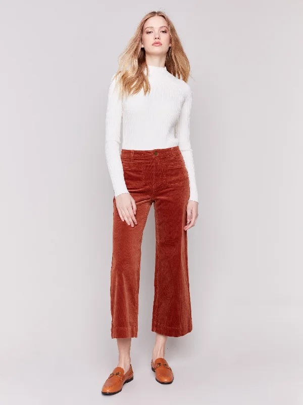 Moisture wicking Printed cargo pants Patch Pocket Corduroy Flare Pants - Terracotta Moisture wicking Printed cargo pants Patch Pocket Corduroy Flare Pants - Terracotta