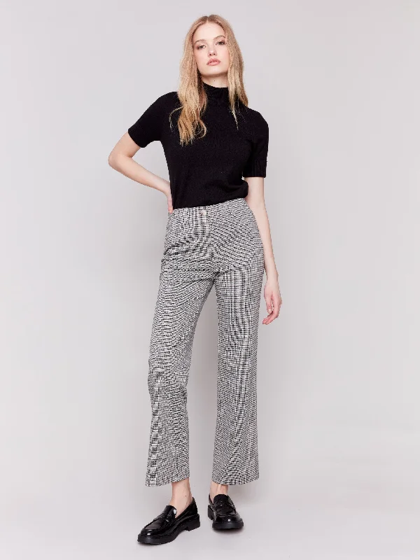 Exquisite workmanship Retro flare leggings Plaid Ponte Pull-On Flare Pants - Truffle Exquisite workmanship Retro flare leggings Plaid Ponte Pull-On Flare Pants - Truffle