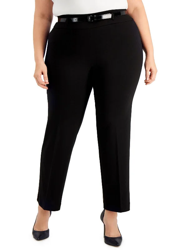 Retro Stripes Plus Womens Casual Pull On Bootcut Pants