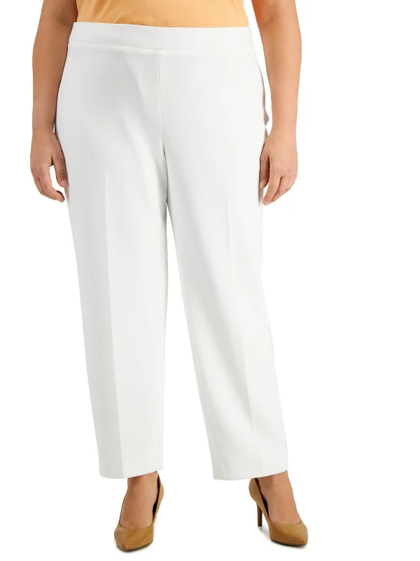 Style Design Wide-leg casual pants Plus Womens Mid Rise Pull On Straight Leg Pants