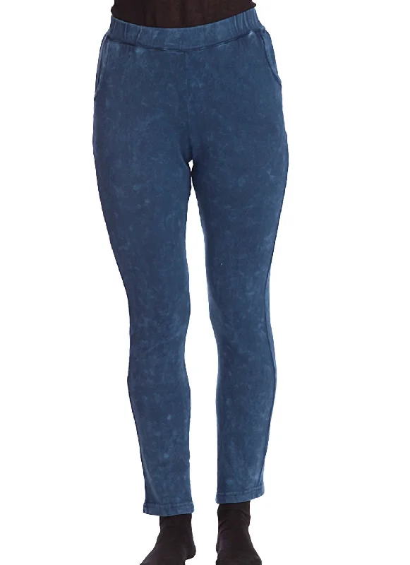 Retro Lace Fabric Mid-rise women’s pants Pocket Pant In Denim