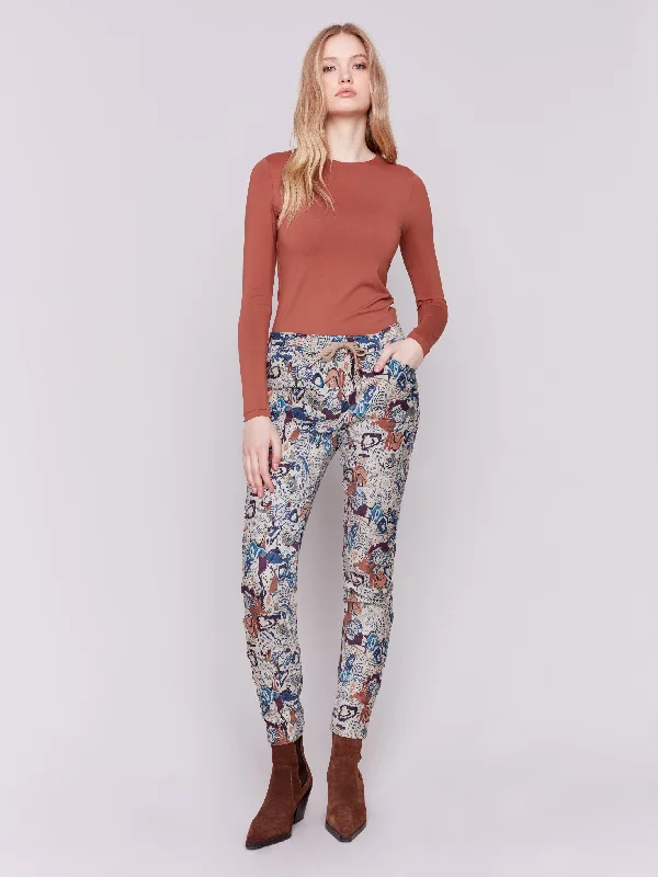 Personality Publicity Printed soft trousers Printed Suede Crinkle Jogger Pants - Multicolor Personality Publicity Printed soft trousers Printed Suede Crinkle Jogger Pants - Multicolor