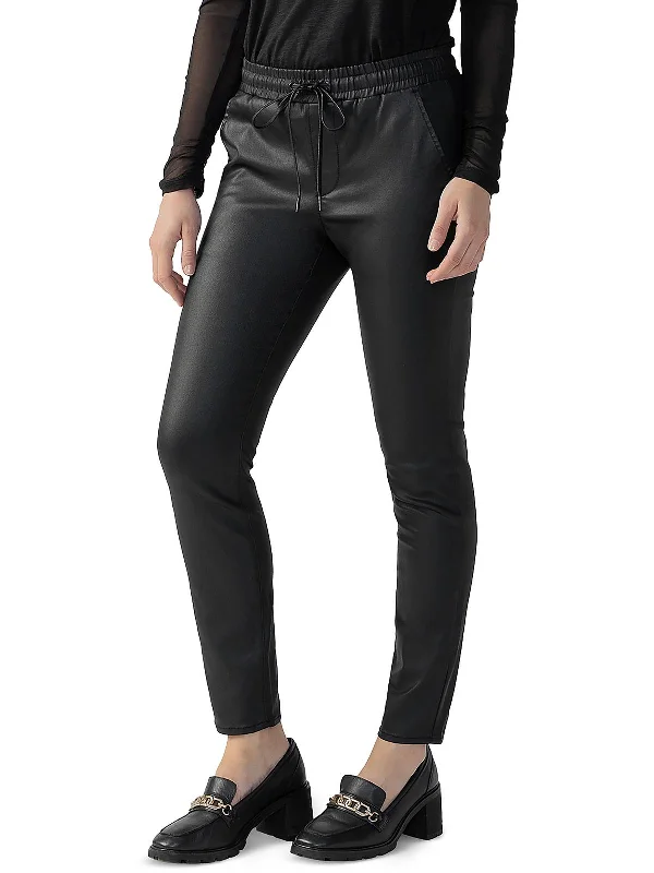 Boutique style Pull On Hayden Womens High Rise Coated Straight Leg Pants