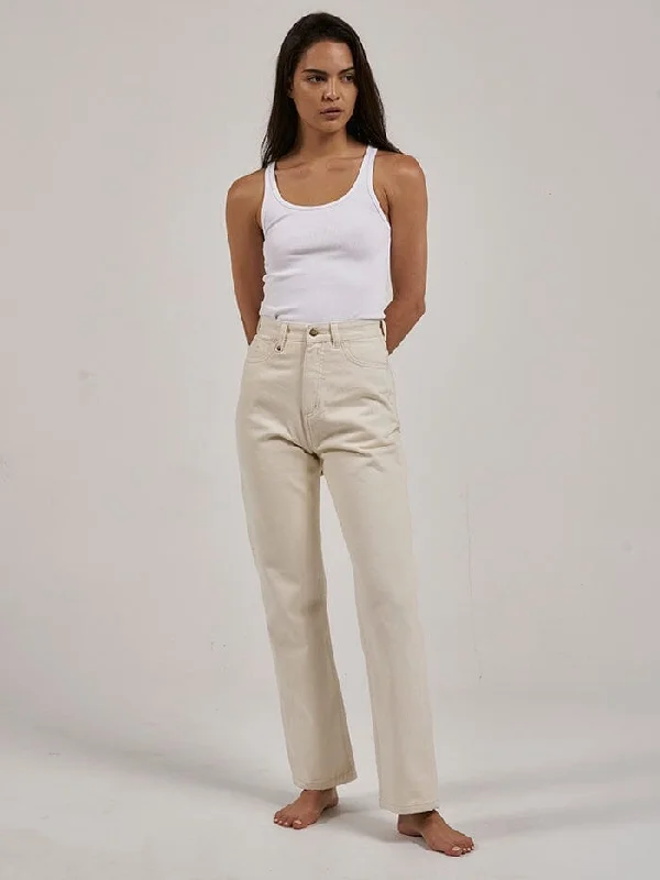 Retro Literary Style Light blue jeans Pulp Jean - Heritage White
