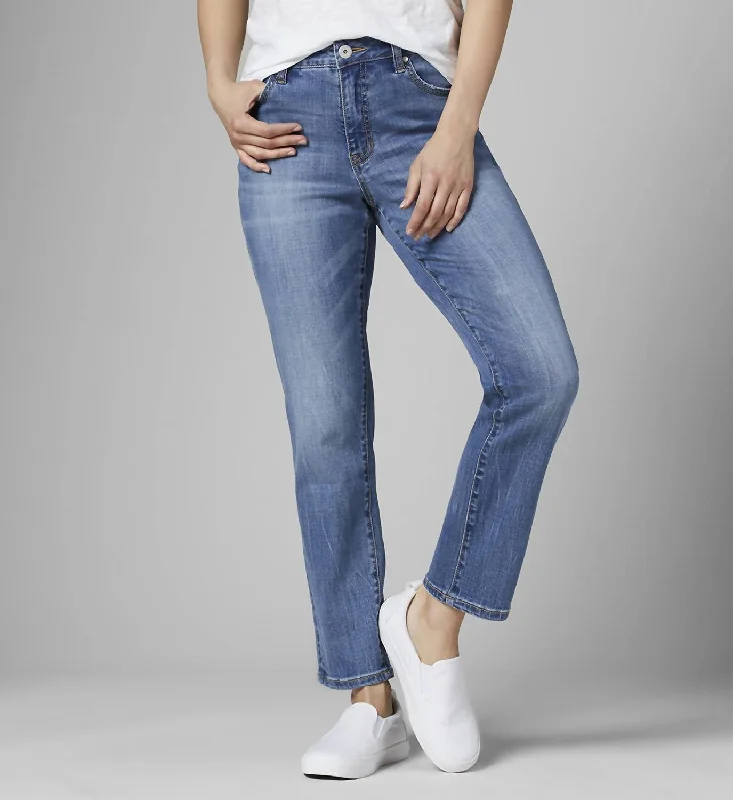 High waist design Soft cotton trousers Reese Vintage Straight Jean In Aged Indigo