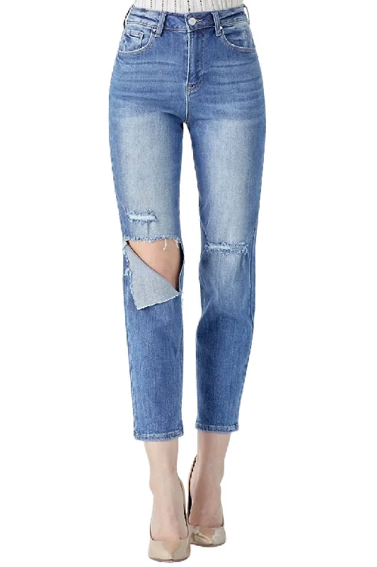 Skirt style Slim women’s joggers Relaxed Fit High Waist Jean In Blue