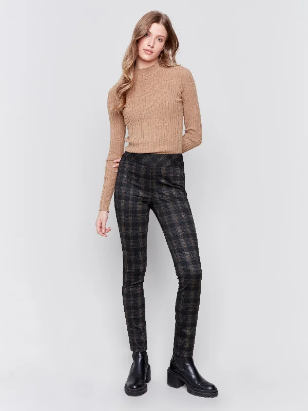 Fashion Style Cute fleece joggers Reversible Printed Pull-On Pants - Truffle