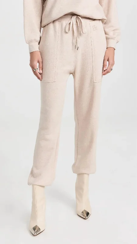 Round neck design Rory Pants In Oatmeal Melange