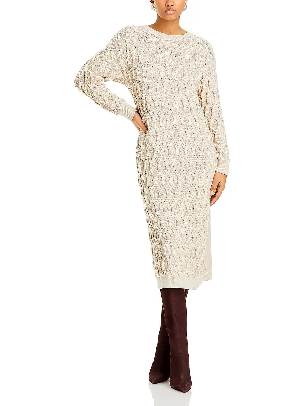 Street Style Ruby Womens Textured Midi Sweaterdress