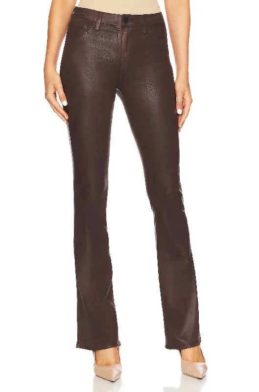 Design sense Selma High Rise Sleek Baby Boot Pant In Cocoa Mineral Coated