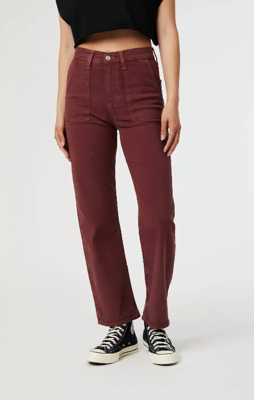 Celebrity Style Sporty fleece pants Shelia Jeans In Port Luxe Twill