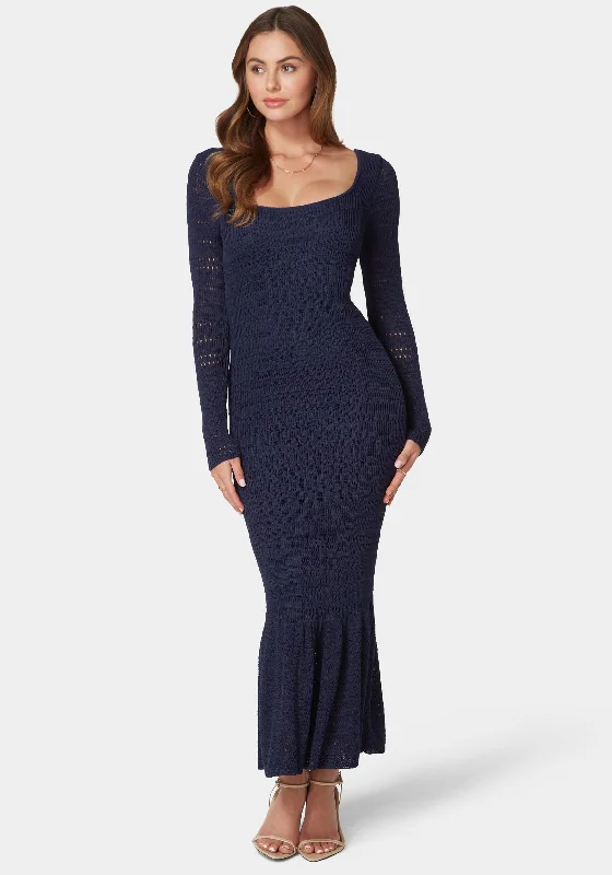 Simple research Sienna Crochet Midi Dress