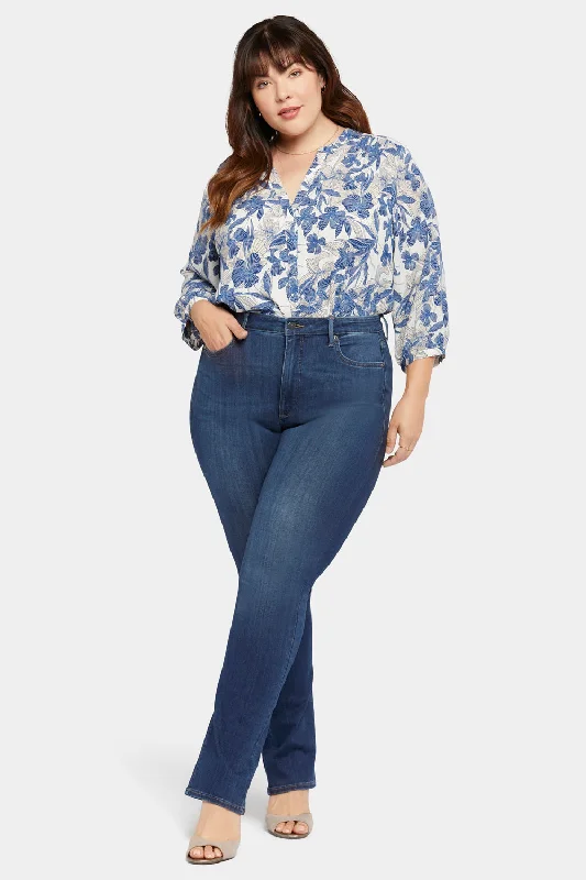 Innovative Design Pleated jeans Slim Bootcut Jeans In Plus Size - Blue Moon