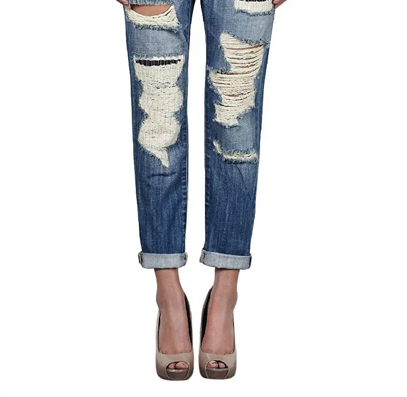 Sports litigation style Soft corduroy pants Slim Fit Low Rise Ripped Boyfriend Denim Jeans In Blue Denim Sports litigation style Soft corduroy pants Slim Fit Low Rise Ripped Boyfriend Denim Jeans In Blue Denim