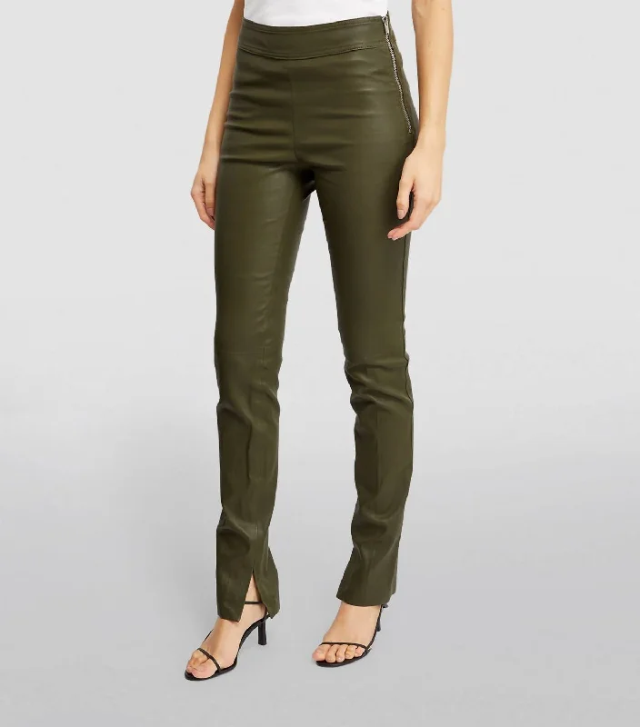 High-quality fabrics Split Leather Pant In Sage