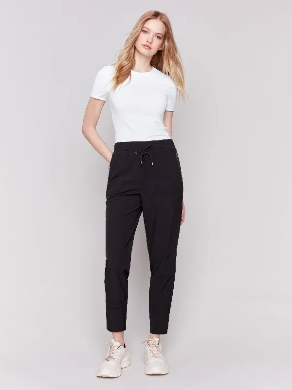 Street Style Retro style trousers Techno Pants - Black