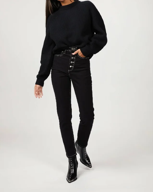 High waist design Sleek black trousers The Danielle Jean In Black