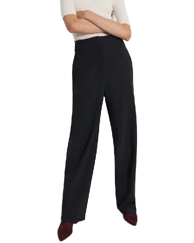 Windbreaker fashion Silk women’s pants Theory High-Waist Wide Pant