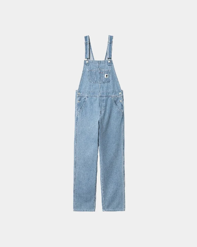 Free and comfortable Long denim jeans Women's Bib Overall Straight - Denim | Blue (stone bleached) Free and comfortable Long denim jeans Women's Bib Overall Straight - Denim | Blue (stone bleached)