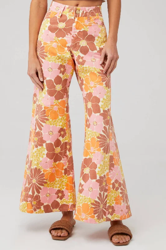 Fresh And Simple Lounge soft pants Windsor Wide Leg In Retro Garden
